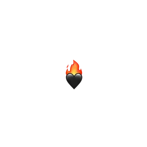 emoji is a light, emoji heart is fire, emoji heart is fire, emoji is a black heart, the burning heart of emoji