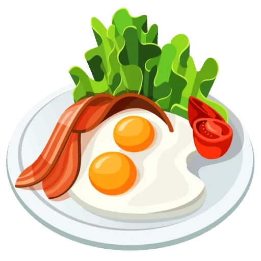 яичница рисунок, завтрак яичница, мультяшные блюда, глазунья рисунок, яичница мультяшная
