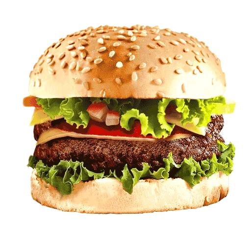 hambourg, burger rolls, burger sur fond blanc, cheeseburger king, burger avec fond transparent