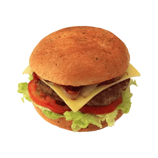 hamburger, burger burger, burger sur fond blanc, burger à base de fromage blanc