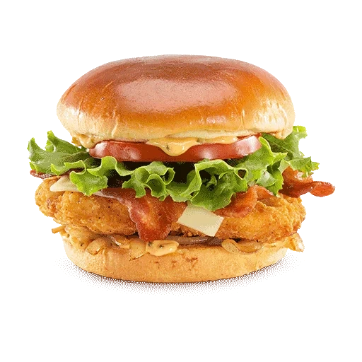 king burger, gros bacon de poulet, burger de poulet sur fond blanc, mcdonald's chicken burger, sandwich mcdonald's au boeuf burger