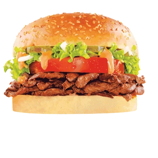 hambourg, hamburger au bacon, burger sur fond blanc, auteur inconnu