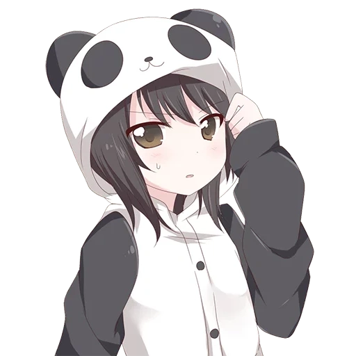 аниме милые, панда аниме, юи фунами панда, аниме серым пандой, аниме девушка панда