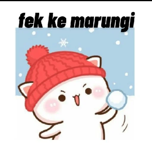 anime lucu, pola yang lucu, gambar kawai, lukisan kawai yang lucu, anime snowman red cliff