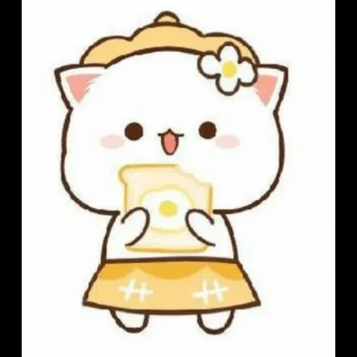 kawaii cats, kawaii drawings, cute chibi cat, cute drawings of chibi, mochi mochi peach cat