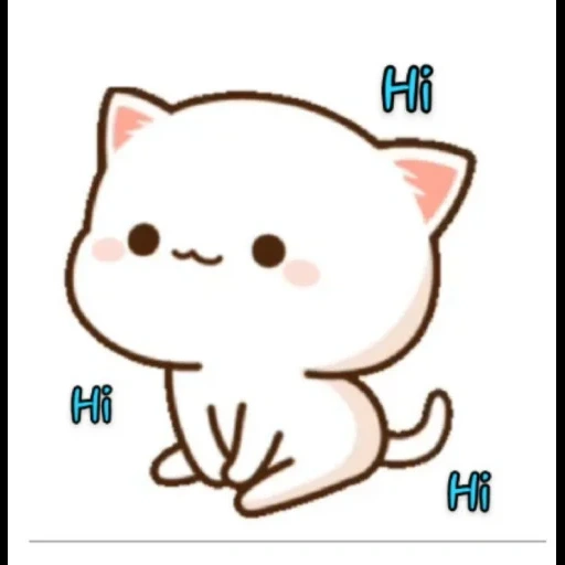 selo chibi, animal fofo, selo kawai, cat de pêssego mochi, animação de gato mochi