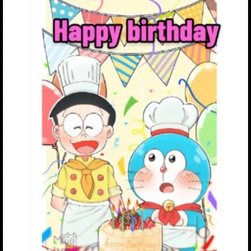 animación, doraemon, doraemon, animación linda, doraemon cumpleaños