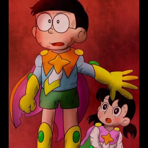 animação, nobita, shizuka, doraemon, nobita x giant