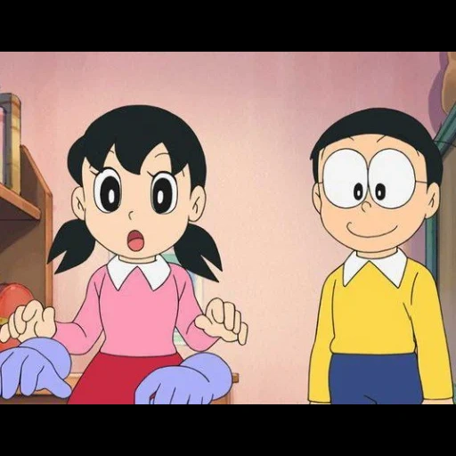 nobita, shizuka, doraemon, doraemon shizuka, animação japonesa doraemon stone