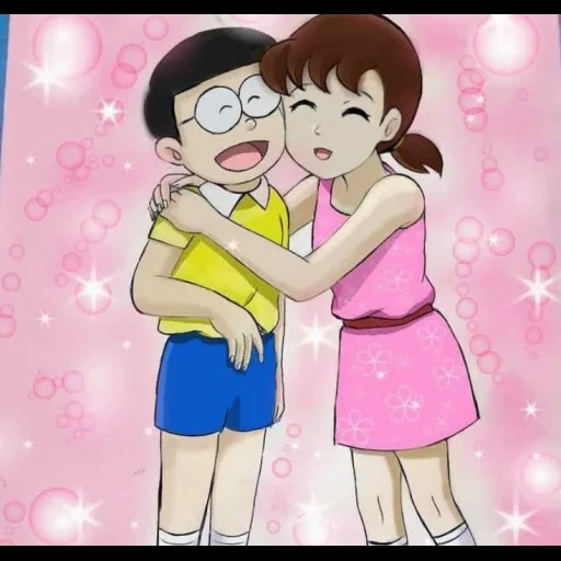 animation, nobita, shizuka, nobita x shizuka, doraemon nobita x shizuka