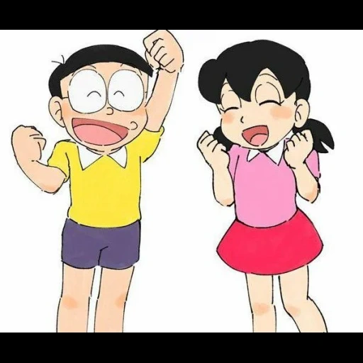 animação, nobita, shizuka, doraemon, nobita x shizuka