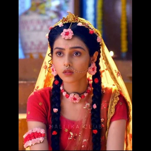 the girl, malika singh, die serie von radha krishna, die serie mahabharata, die indische schauspielerin radha aria