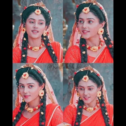 radha, jovem, atriz indiana sryidevi, série radha krishna 100-149, draupadi radha krishna series