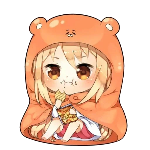 black pill, daimaru chen, umaru chan, daimaru animation chibi, two-faced pill