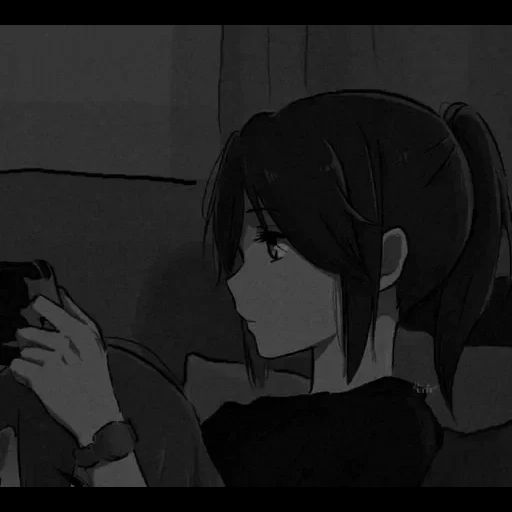 anime, picture, young woman, ani lorak, anime is sad