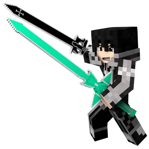 pedang minecraft, kirito minecraft, minecraft kulit 3d, master of the sword online, pedang kirito minecraft