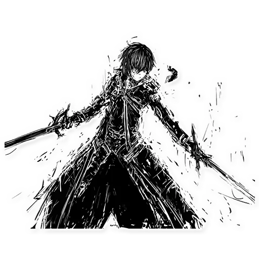 seni kirito, anime kirito, kirito demon, master of the sword online, pedang hitam kirito