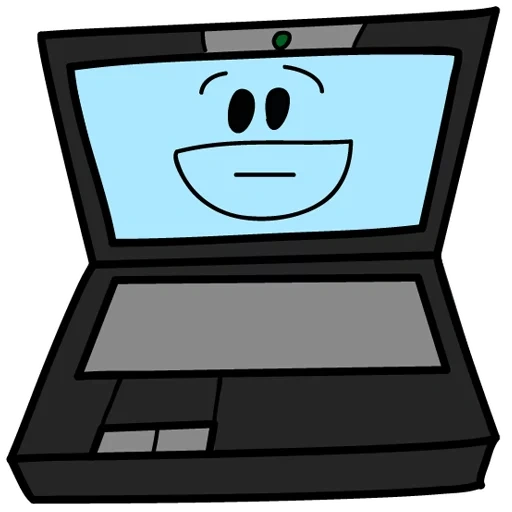 ordinateur portable, ordinateur portable avec les yeux, caricature pour ordinateur portable