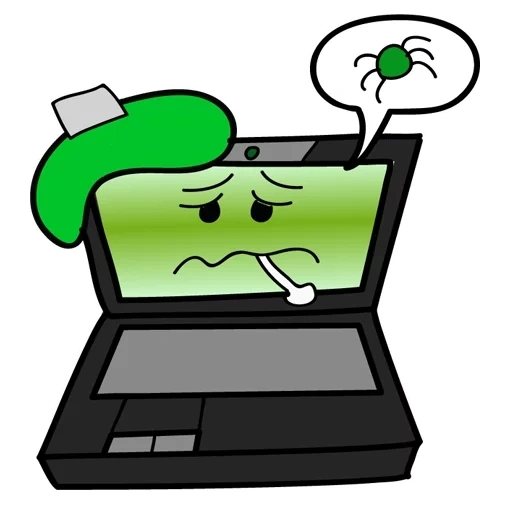 computadora portátil, computadora malvada, virus de internet
