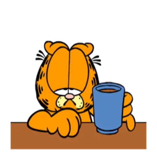 гарфилд, garfield, гарфилд кофе, гарфилд голова, грустный гарфилд