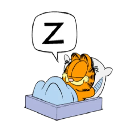 гарфилд, garfield, гарфилд zzz, гарфилд спит, сонный гарфилд