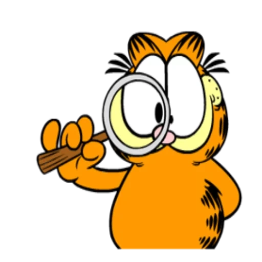 garfield, garfield, garfield magnifying glass, cartoon garfield, garfield animated transparent background