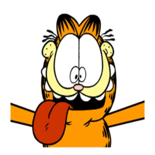 garfield, garfield, muso di garfield, garfield sorride, garfield ride