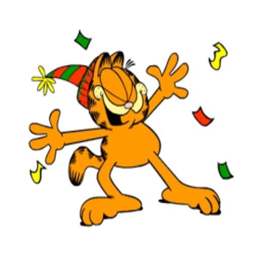 garfield, garfield, cuencos de garfield, garfield se ríe, bailando garfield