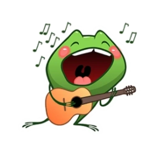 trichter, mr ridis, frosch singen, frosch mit gitarre