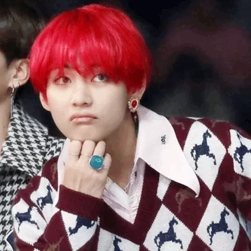 ким тэ хён, тэхен red hair, тэхён с красными волосами, taehyung red hair, красный тэхен