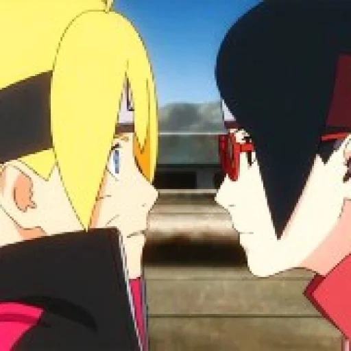 boruto salada, l'amour de boruto salada, écran du baiser de poluto salada, les baisers de boruto sarada 38 série, boruto naruto de nouvelle génération