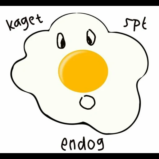 uova strapazzate, la figura, modello di uovo, uova strapazzate di cartone animato, disegna uova con una matita