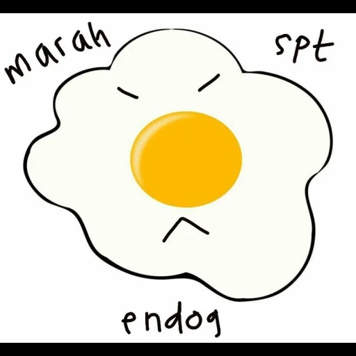 uova strapazzate, la figura, modello di uovo, uova strapazzate di cartone animato, disegna uova con una matita