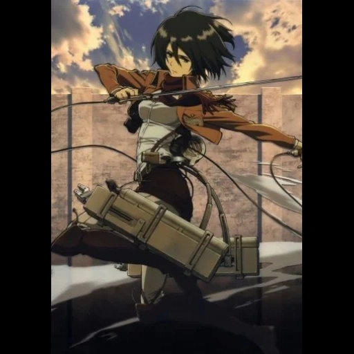 titan's attack, mikasa ackerman, the attack of the three gods titan, attack on titan mikasa, mitsukura ackerman attacks titan