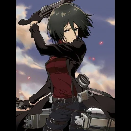 mikasa attack, titan's attack, mikasa ackerman, mikasa ackerman, three gods attack titan