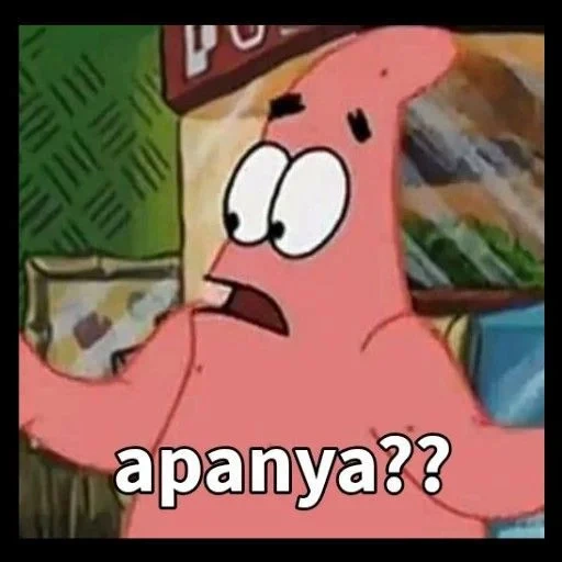 meme, patrick, patrick jahat, patrick si bintang, saya tidak tahu patrick