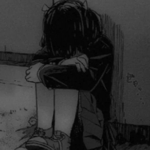 bild, traurigkeitskunst, trauriger anime, die zeichnung ist traurig, traurige anime zeichnungen