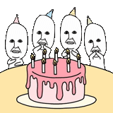 pessoas, figura, aniversário, bolo preto e branco, aniversário de desenho engraçado