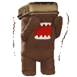 a toy, domo kun backpack