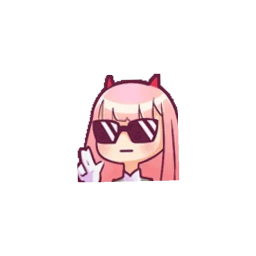 anime cute, in the style of anime, anime emoticons, zero two chibby, anime characters