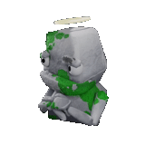 piedra, pequeña estatua, estatua del clan conflictivo, armadura 3d minecraft, castillo piedra verde