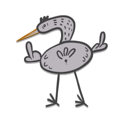 text, cartoon bird