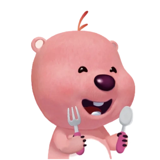 un juguete, pororo lupa, pororo loopy, el oso es rosa, poroto lupa piminovonok