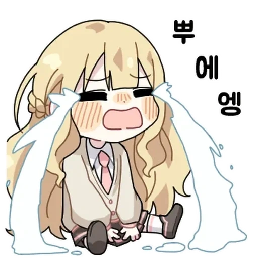 animation, animation art, anime trumpet, anzu futaba chibi, red cliff bleeding angel