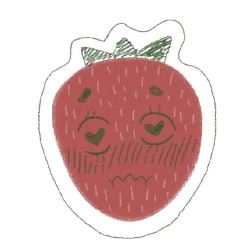 texte, fruits, fraises, cartoon strawberry, stickers fraise mignonne