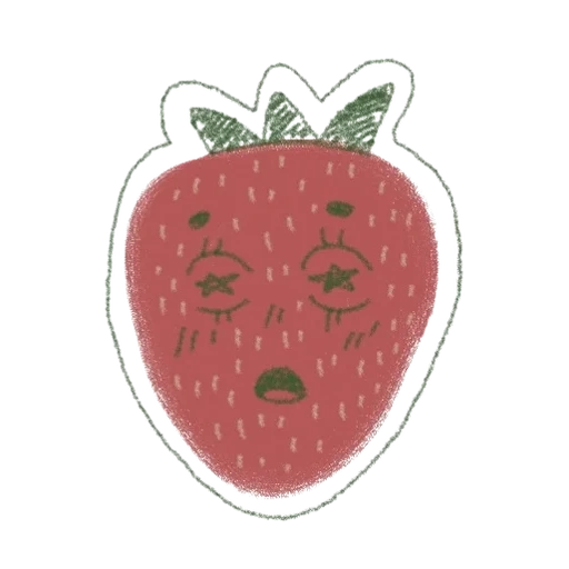 fragole e fragole, sticker alla fragola, fragola di cartone animato, fragola di cartone animato