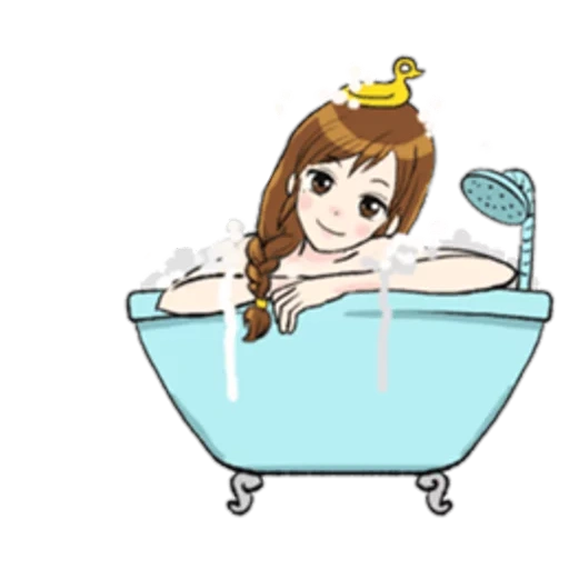 ванна рисунок, ванна мультяшная, девушка ванной рисунок, девушка ванне рисовать, ванная детская иллюстрация