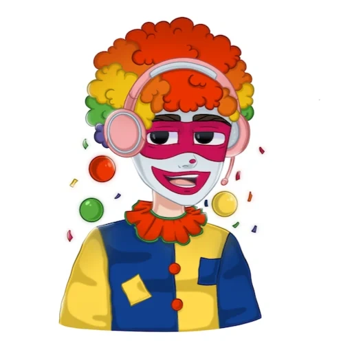 clown, tête de clown, joker gai, bébé clown, couleur clown