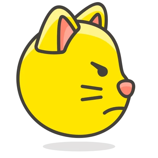 cat emoji, кот эмоджи, эмодзи кот, жёлтый кот emoji, смайлик кошачьими ушками