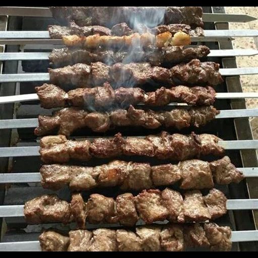 kebab, barbecue, carne barbecue, friggere il barbecue, gustoso barbecue